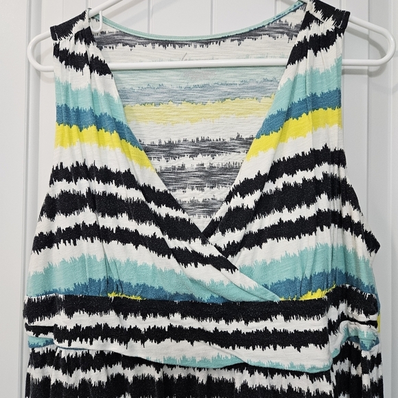 Lane Bryant Babydoll V-neck Sleeveless Top - Multicolor Stripes-Plus Size 16 - Picture 2 of 4